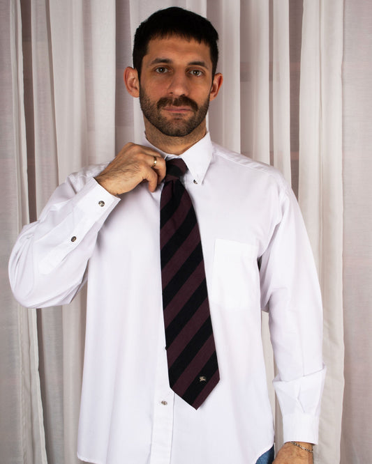 Striped Wool and Silk Necktie