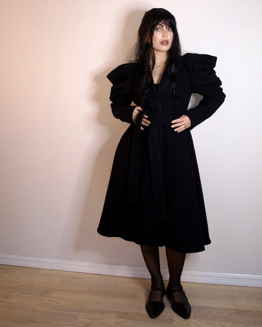 Wool Blend Wrap Coat (S/M)