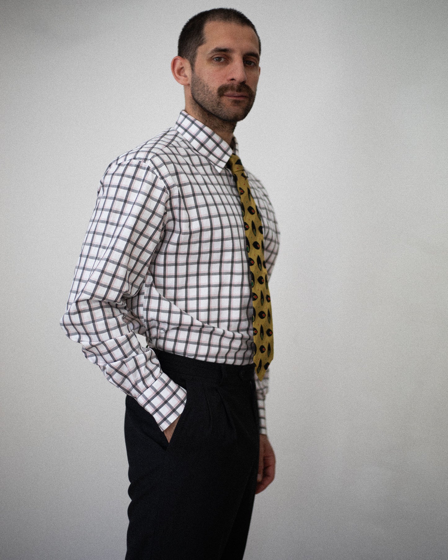 Classic Versace checkered button-up shirt – luxury vintage fashion