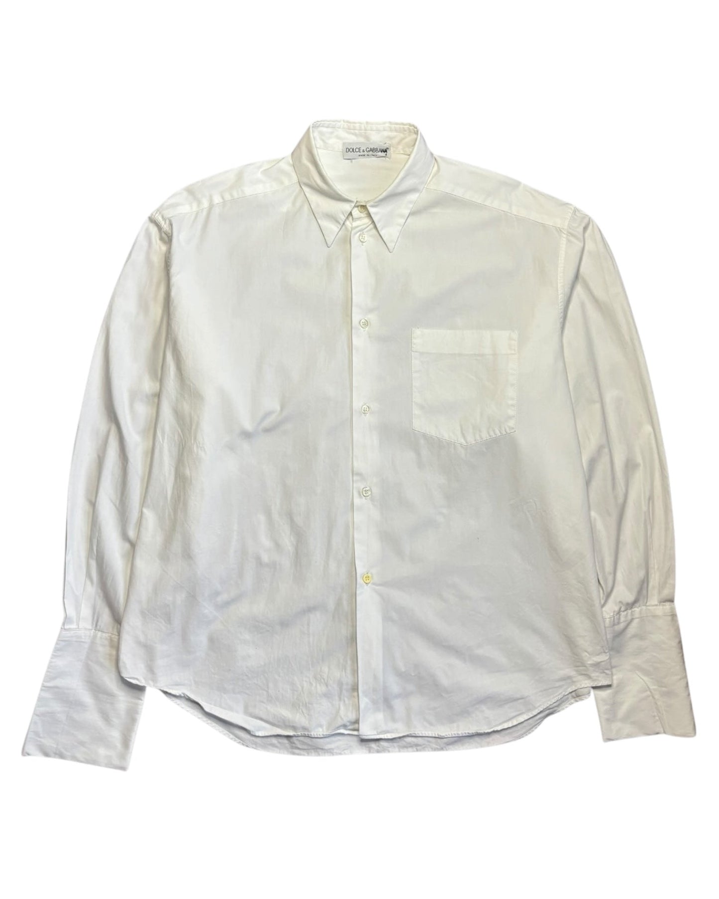 intage white cotton shirt with French cuffs by Dolce & Gabbana – classic menswear piece