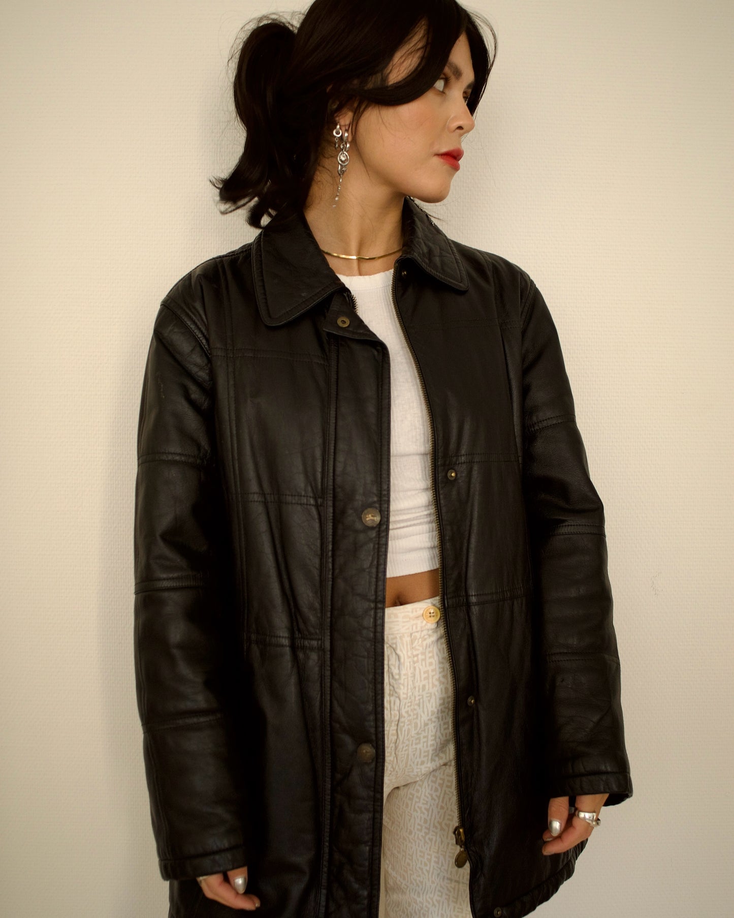 Vintage Burberry leather jacket, soft brown leather, classic luxury outerwear,