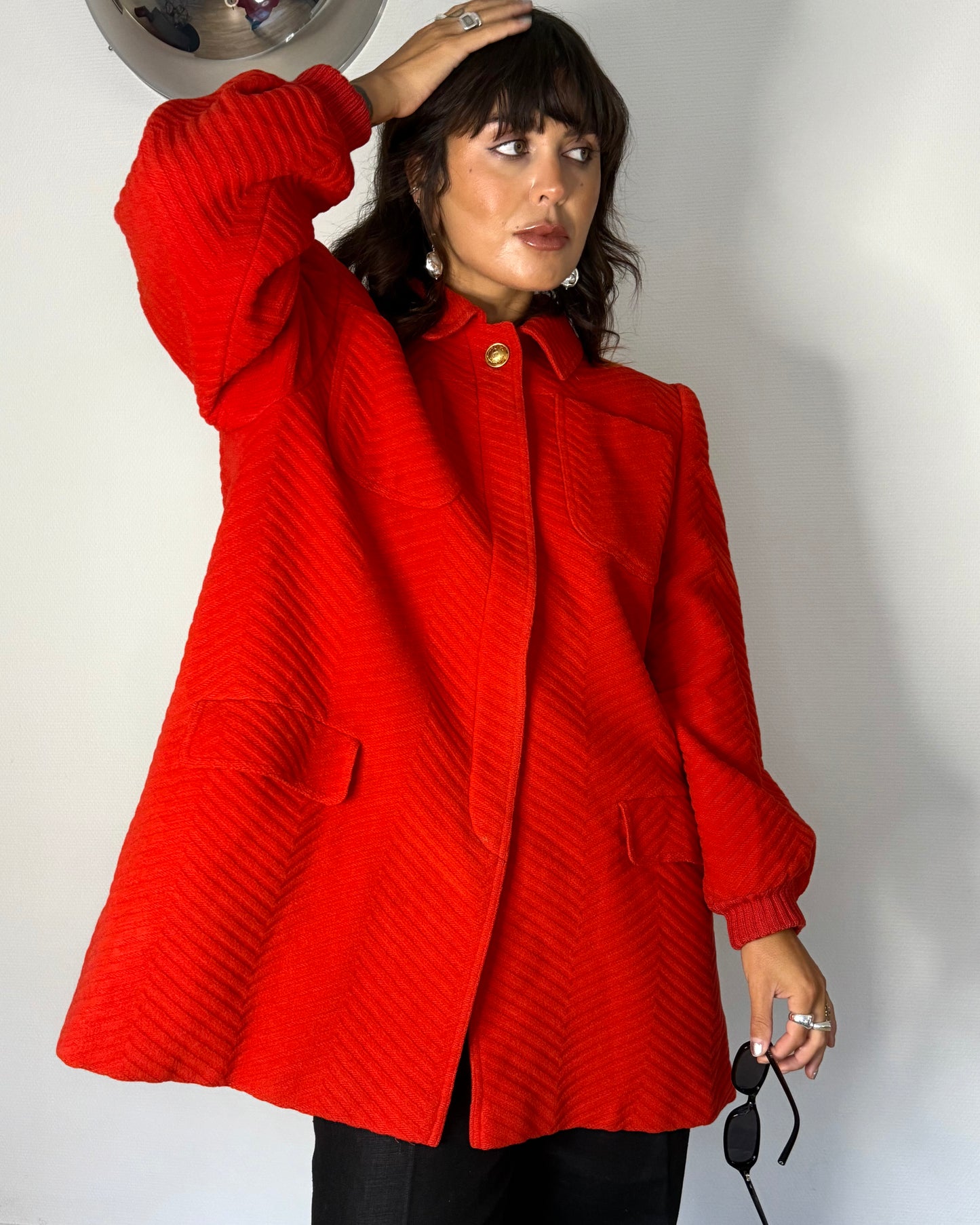 Red A-Line Coat (M)