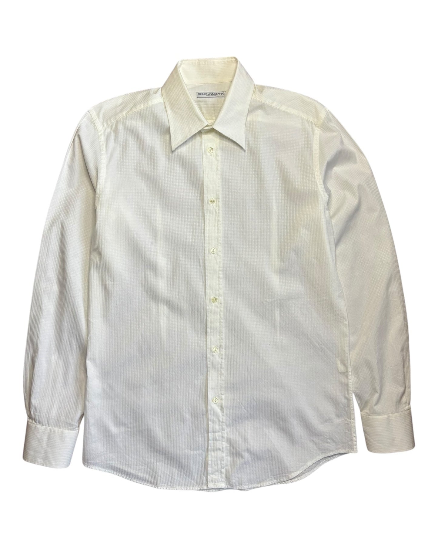 1990s white dress shirt with cutaway collar – Dolce & Gabbana vintage menswear