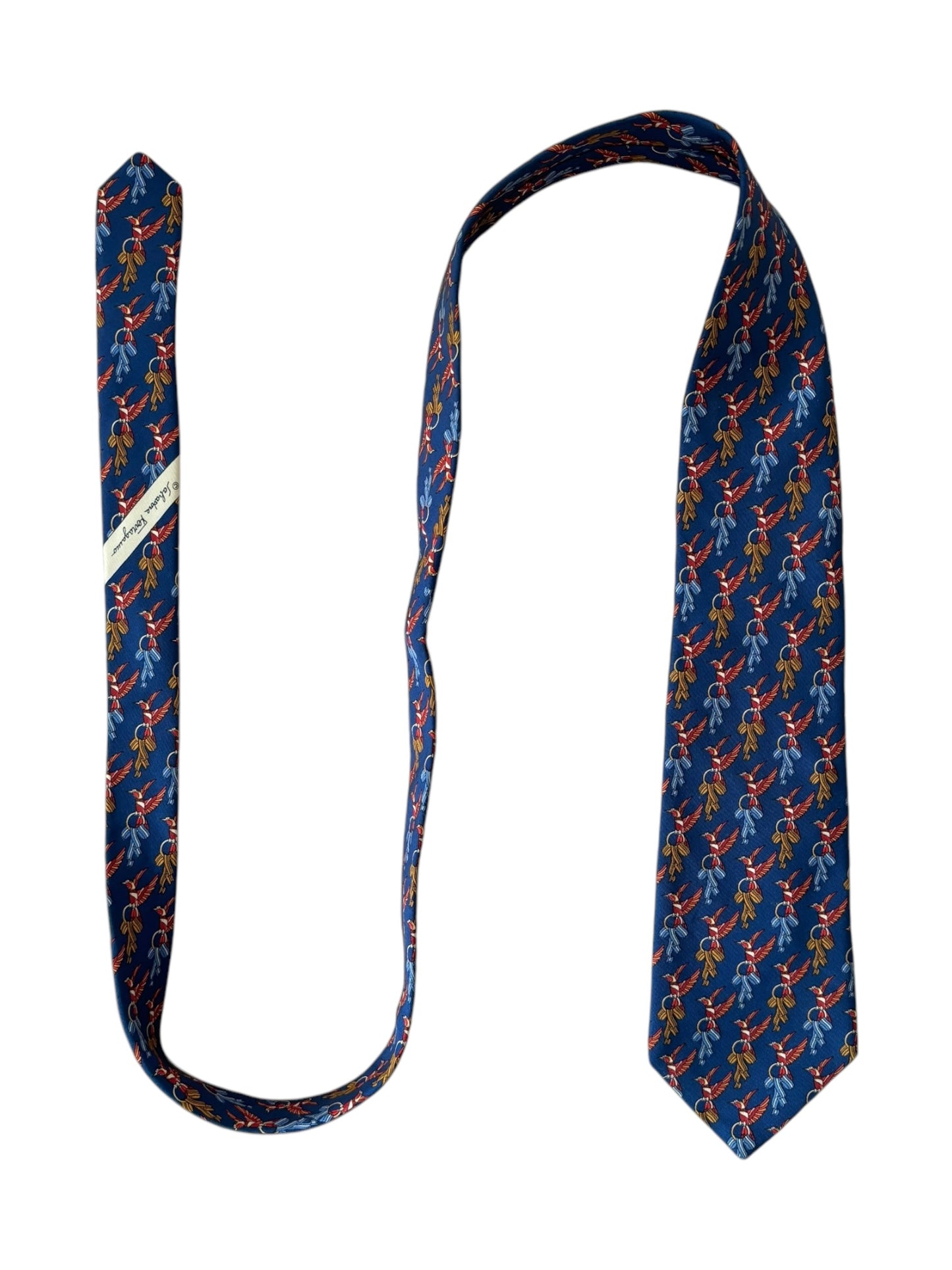 Vintage Salvatore Ferragamo silk tie – luxury designer necktie