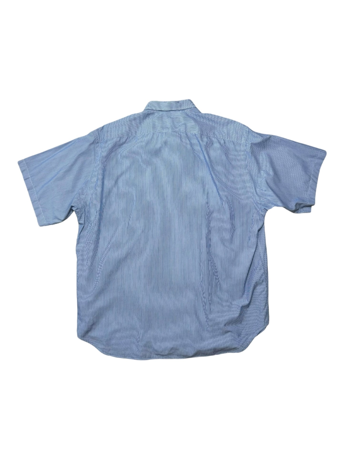 Flat lay of Burberry vintage striped shirt, back view