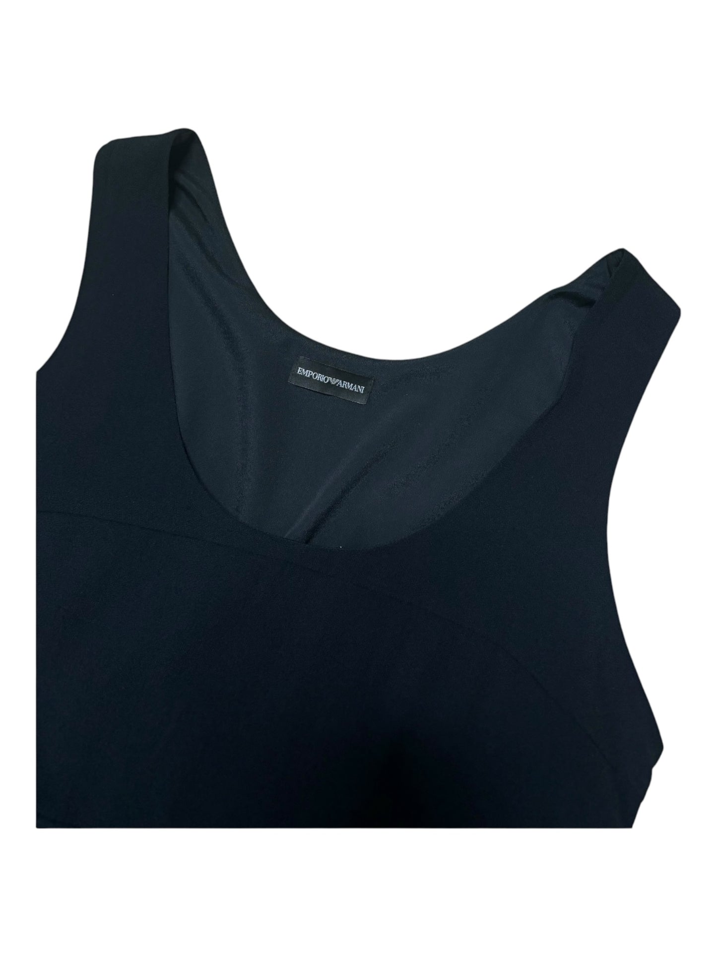 Vintage Emporio Armani minimalist top in black, Italian size 46 – 1990s designer fashion made in Italy