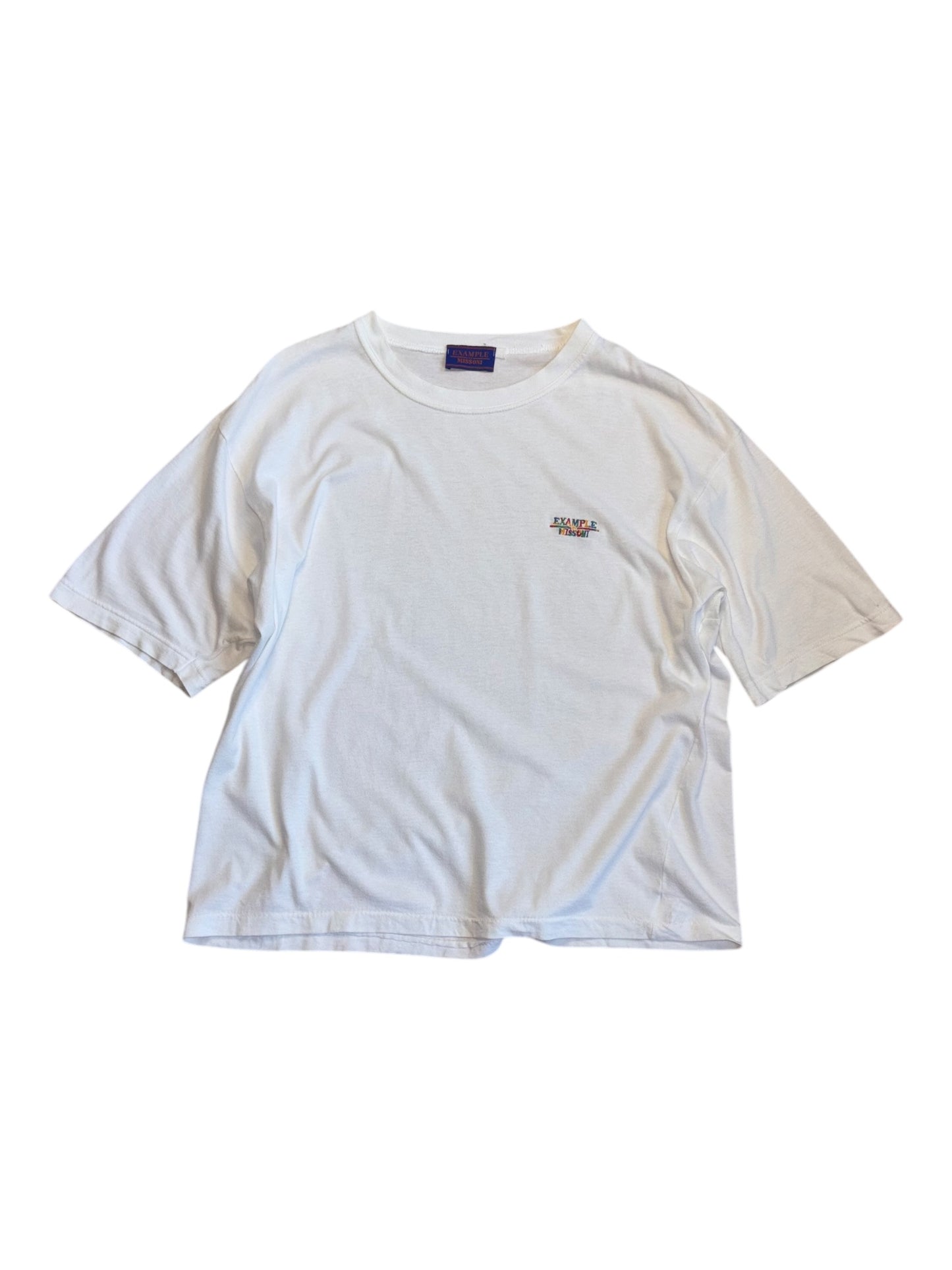 Vintage Missoni white T-shirt, soft cotton, classic fit, Italian designer fashion
