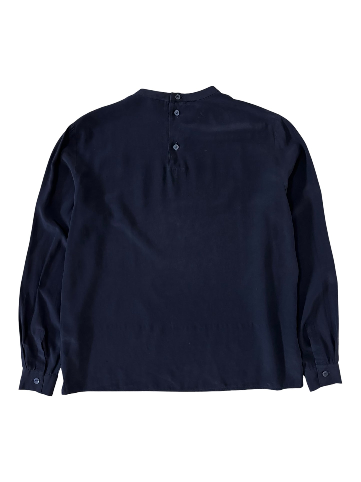 Dark Navy Silk Blouse (S/M)