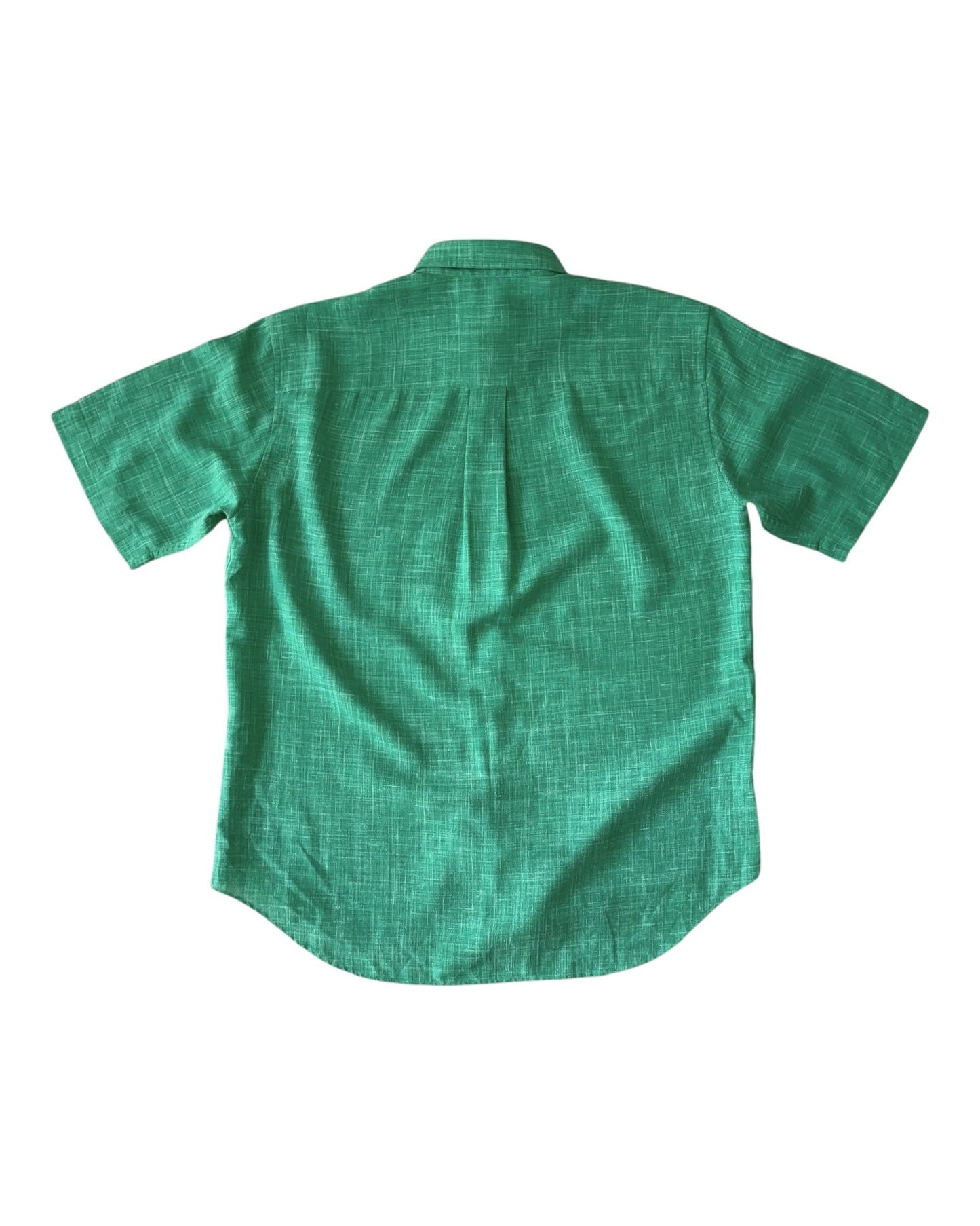 Back flat lay view of Burberry linen shirt with short sleeves