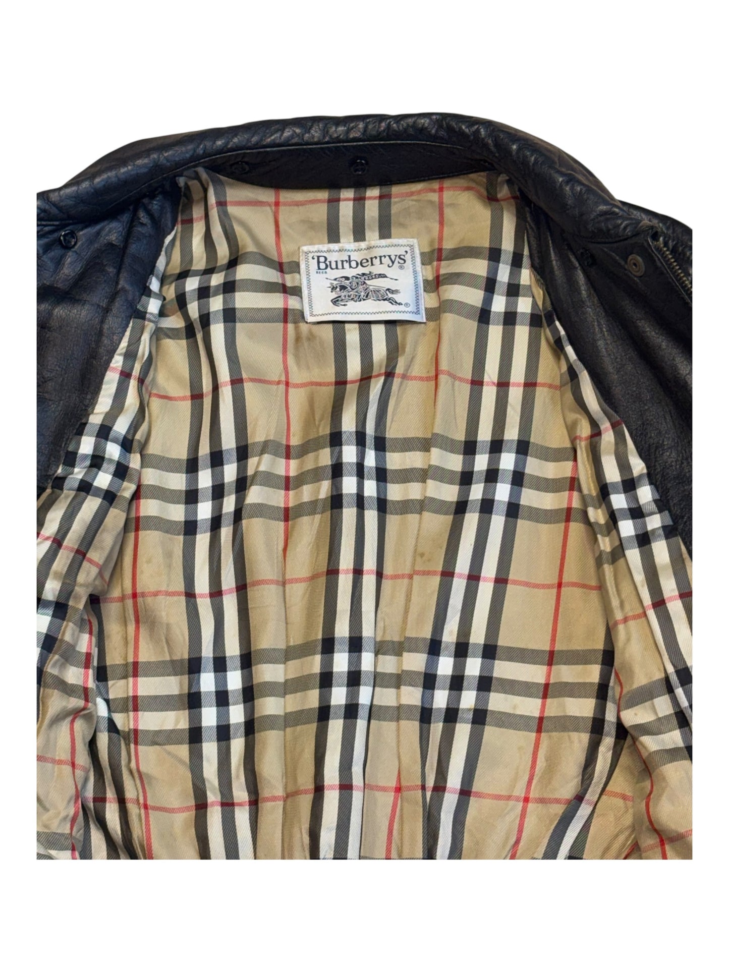 Vintage Burberry leather jacket, soft brown leather, classic luxury outerwear,