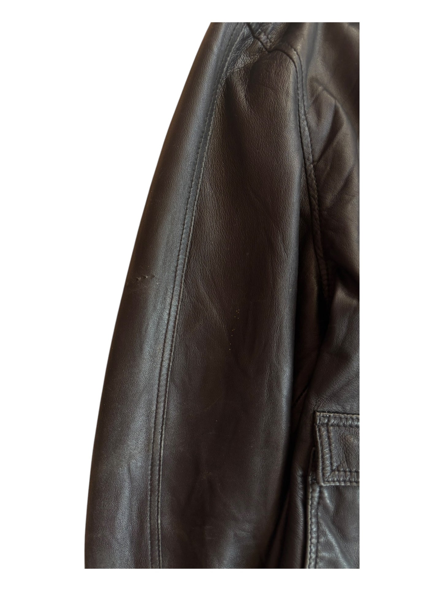 Vintage Giorgio Armani leather jacket in black, designer Italian menswear