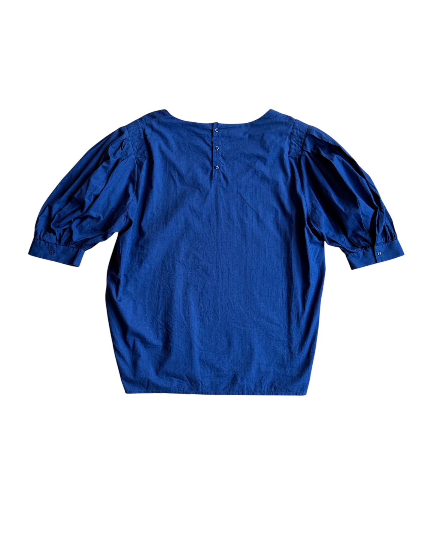 Christian Dior Blue blouse with puff sleeves on a white background