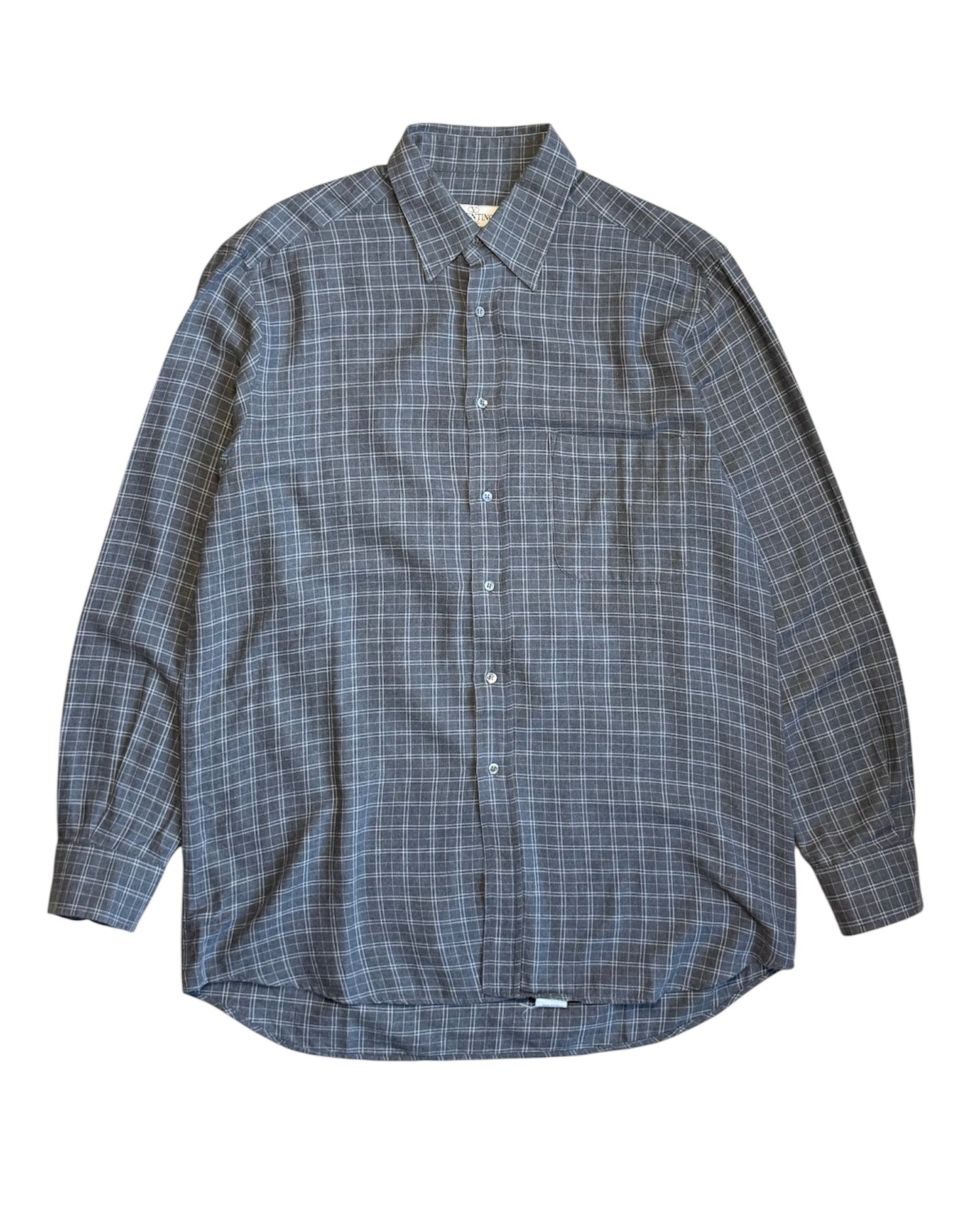 Vintage Valentino check flannel shirt – full front view