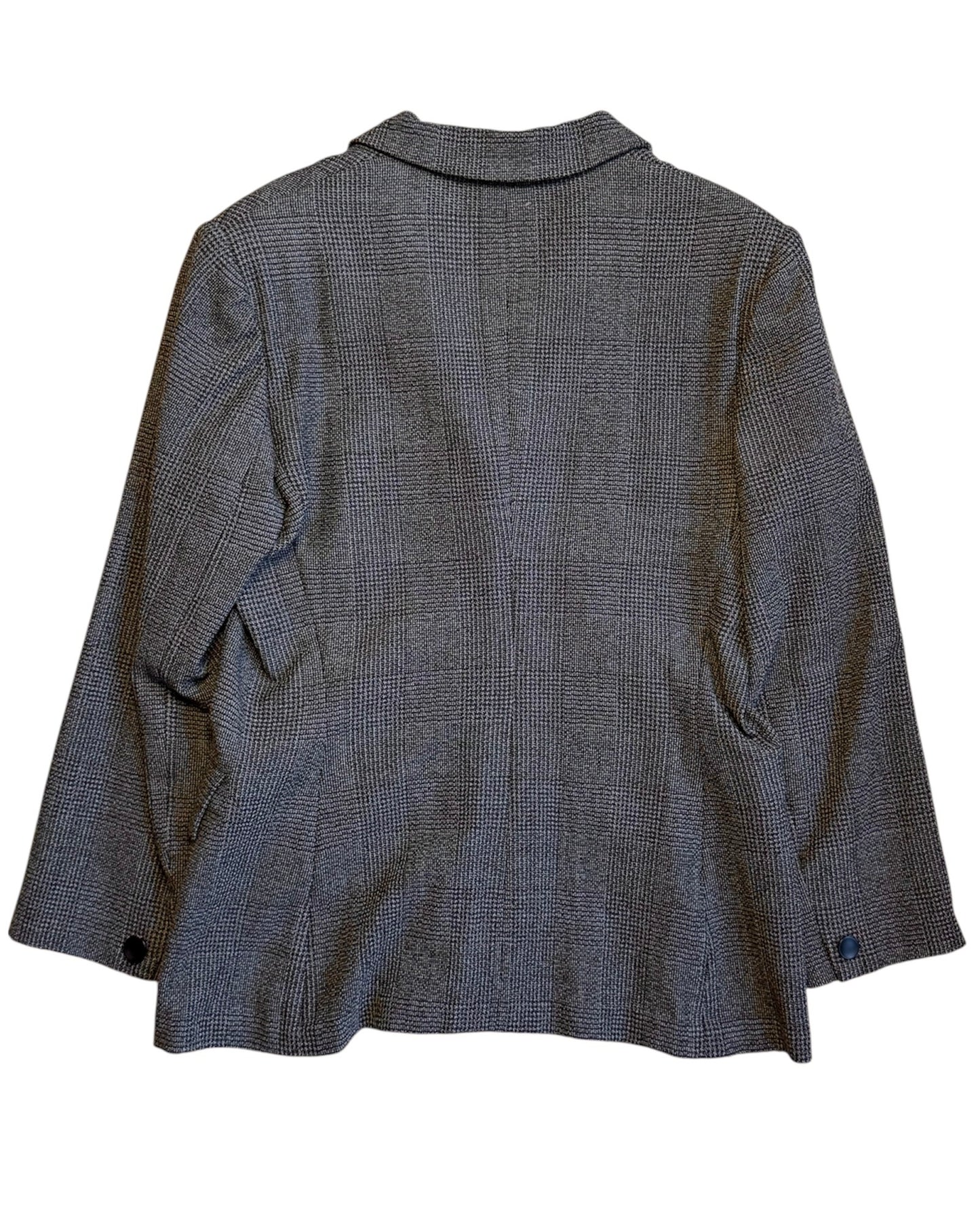 Back view of vintage Sportmax grey checked tailored jacket