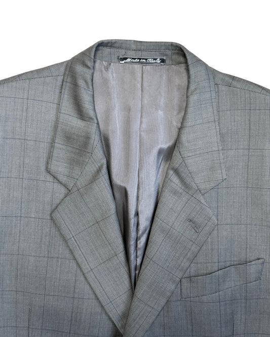 Gray checkered Giorgio Armani suit jacket on a white background