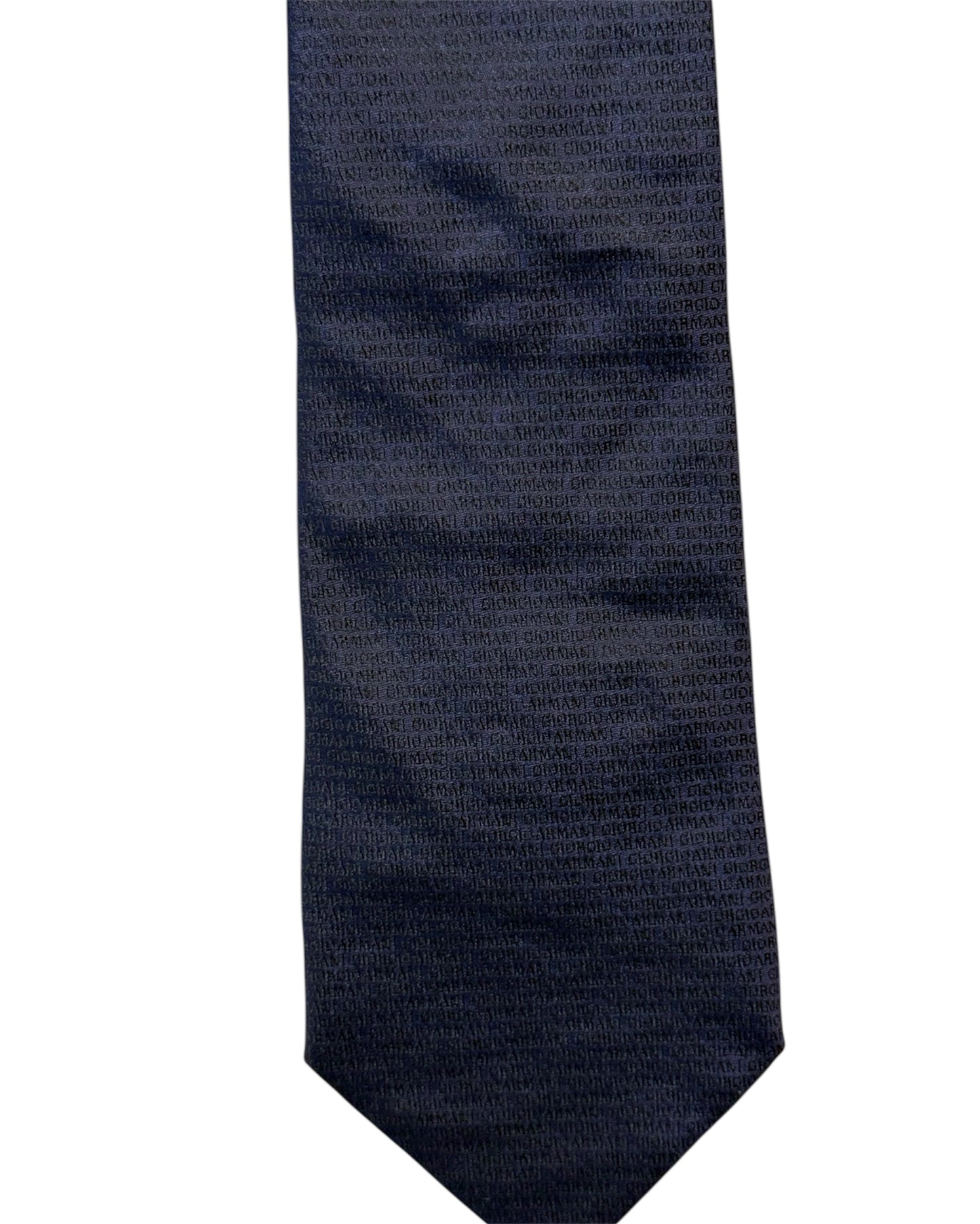 Navy Logo Jacquard Silk Necktie