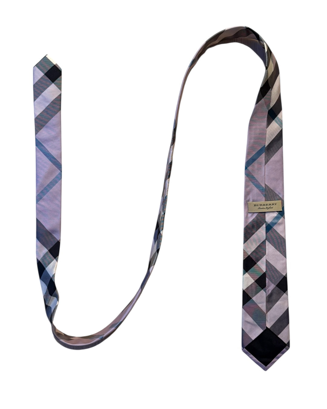 Lavender Check Silk Necktie