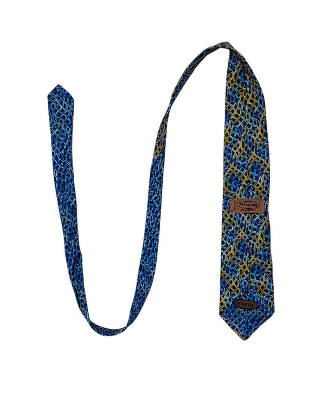 Geometric Print Silk Necktie