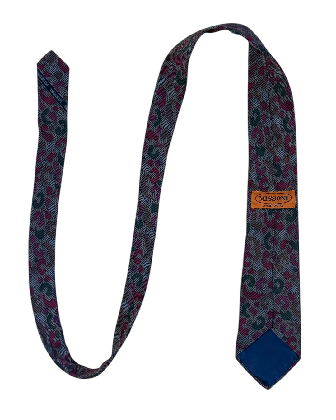 Geometric Pattern Silk Necktie