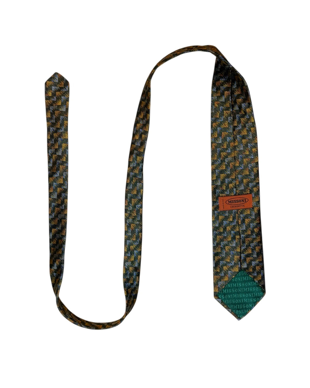 Zig Zag Pattern Silk Necktie