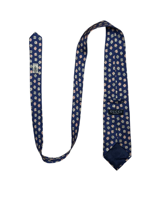 Dice Print Silk Necktie