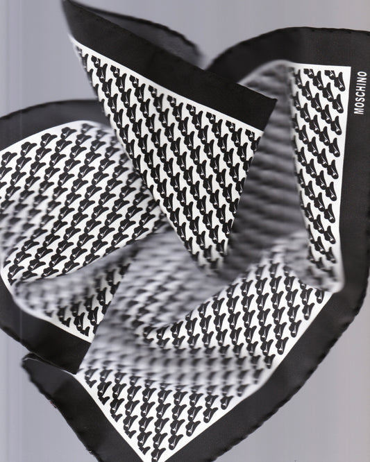 Luxury Moschino handkerchief with bold print – rare designer accessory