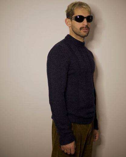 Wool Blend Neck Zip Knit (M)