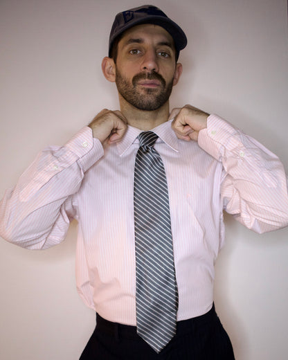 Monochrome Stripe Silk Necktie