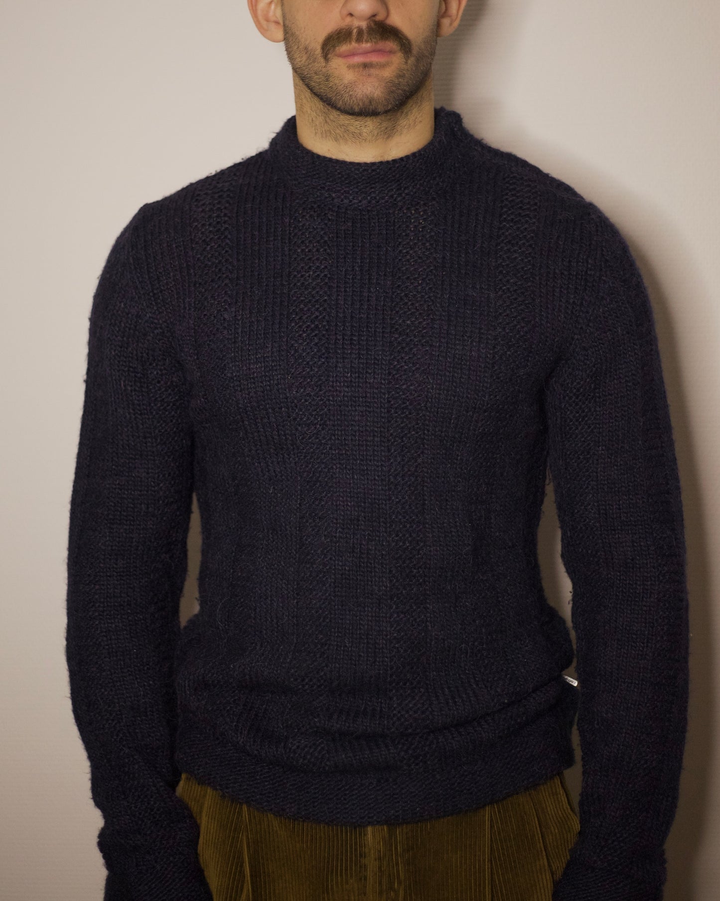 Wool Blend Neck Zip Knit (M)