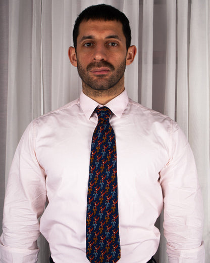 Novelty Bird Print Silk Necktie