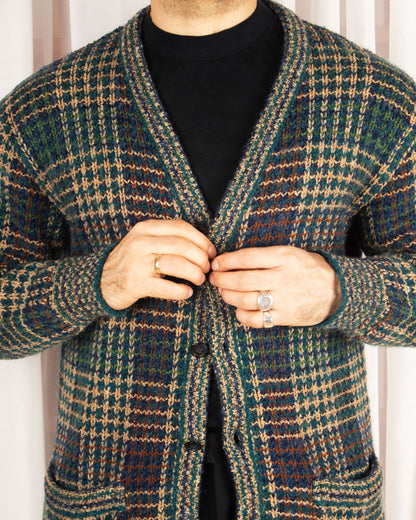 Plaid Knit Cardigan (M)