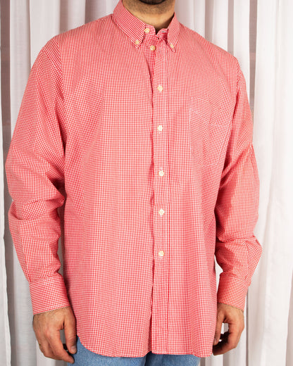 Gingham Check Button Down Shirt (L)