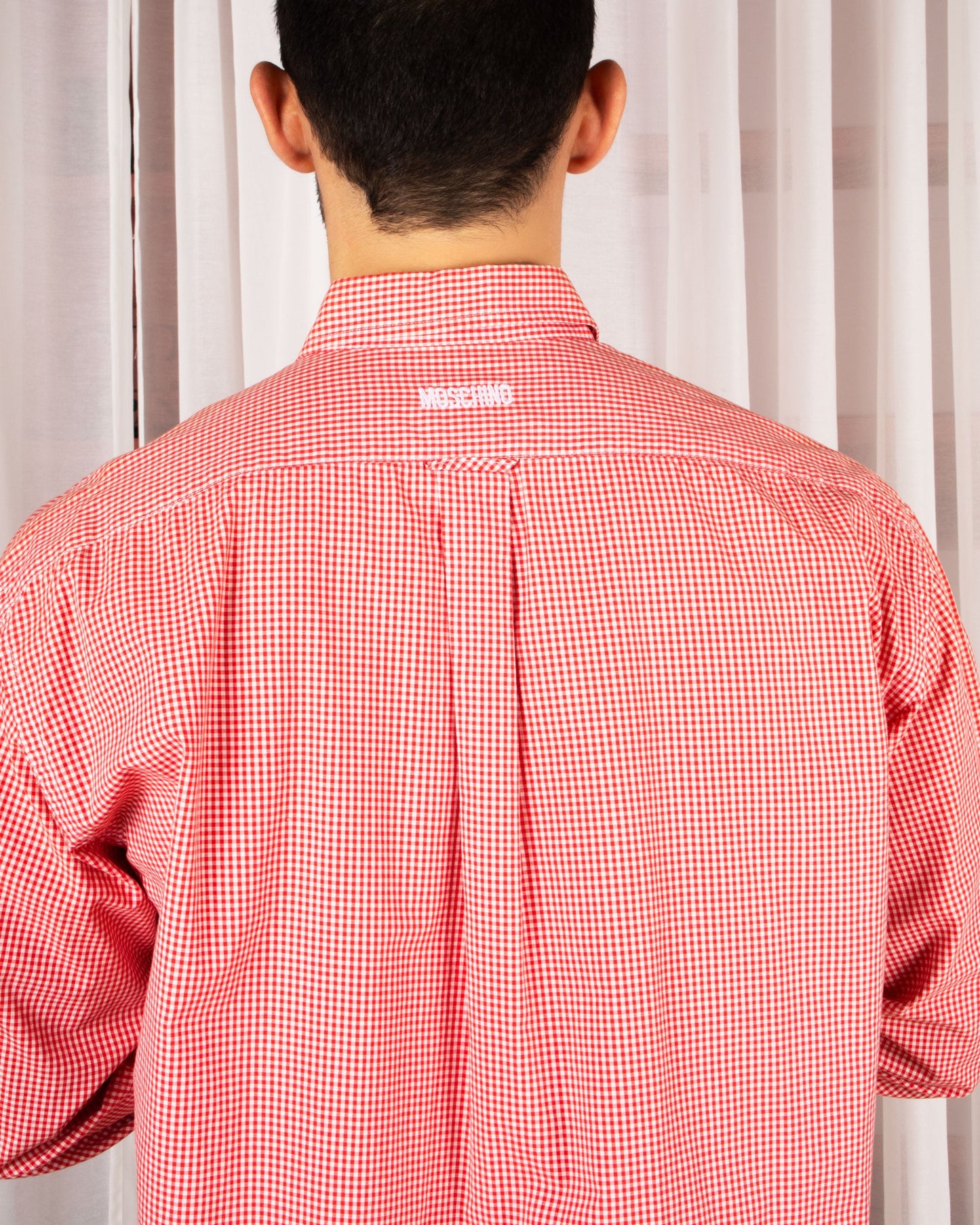 Gingham Check Button Down Shirt (L)