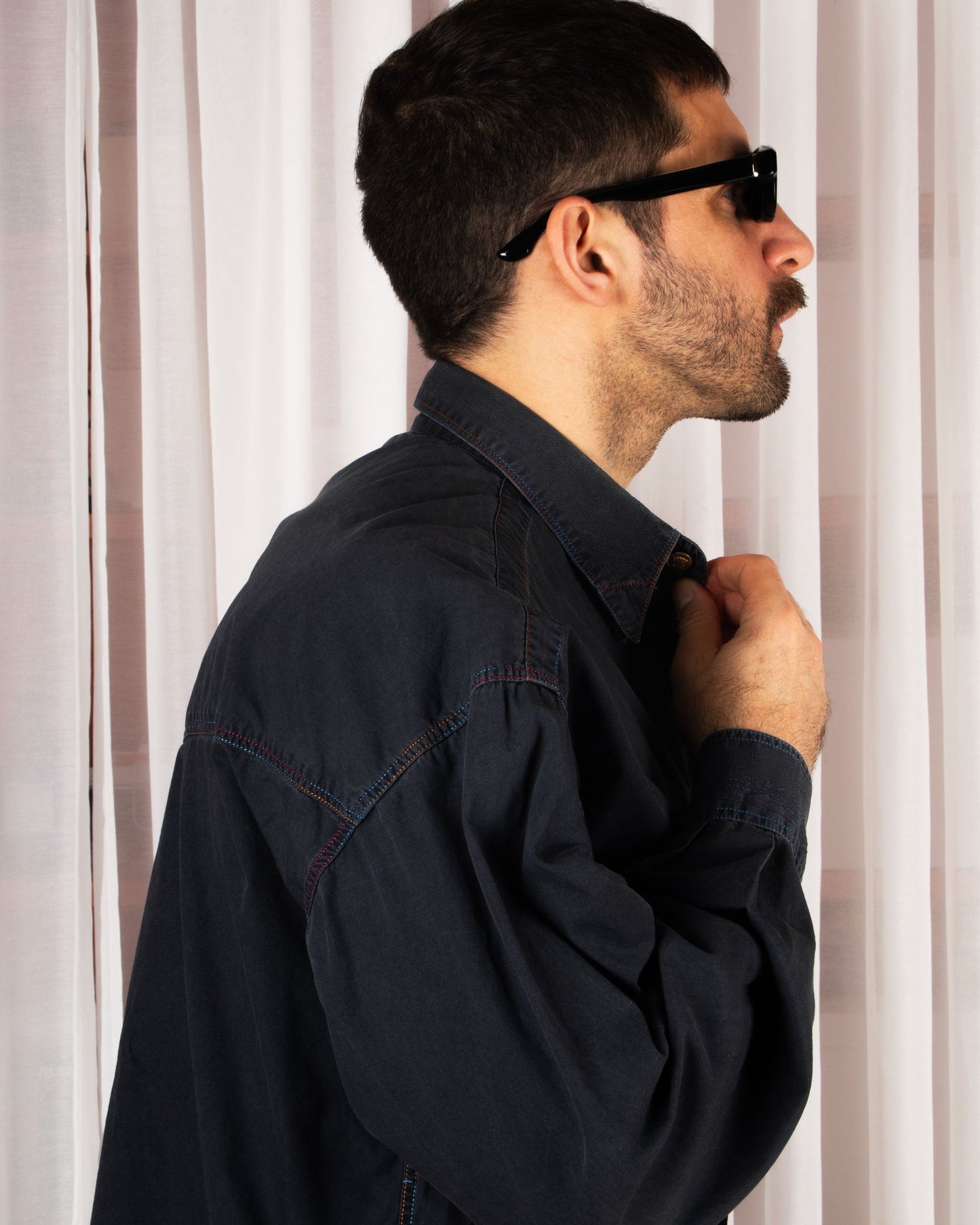 Dark Denim Button Shirt (M)