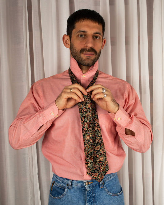 Navy Pattern Silk Necktie