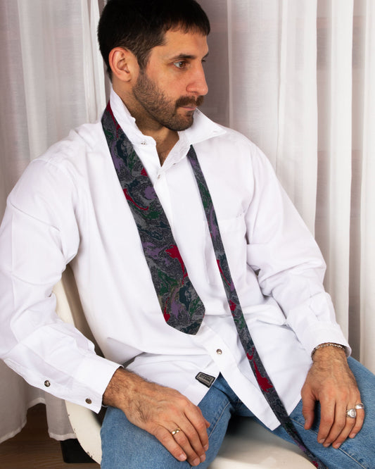 Multicolour Abstract Silk Necktie
