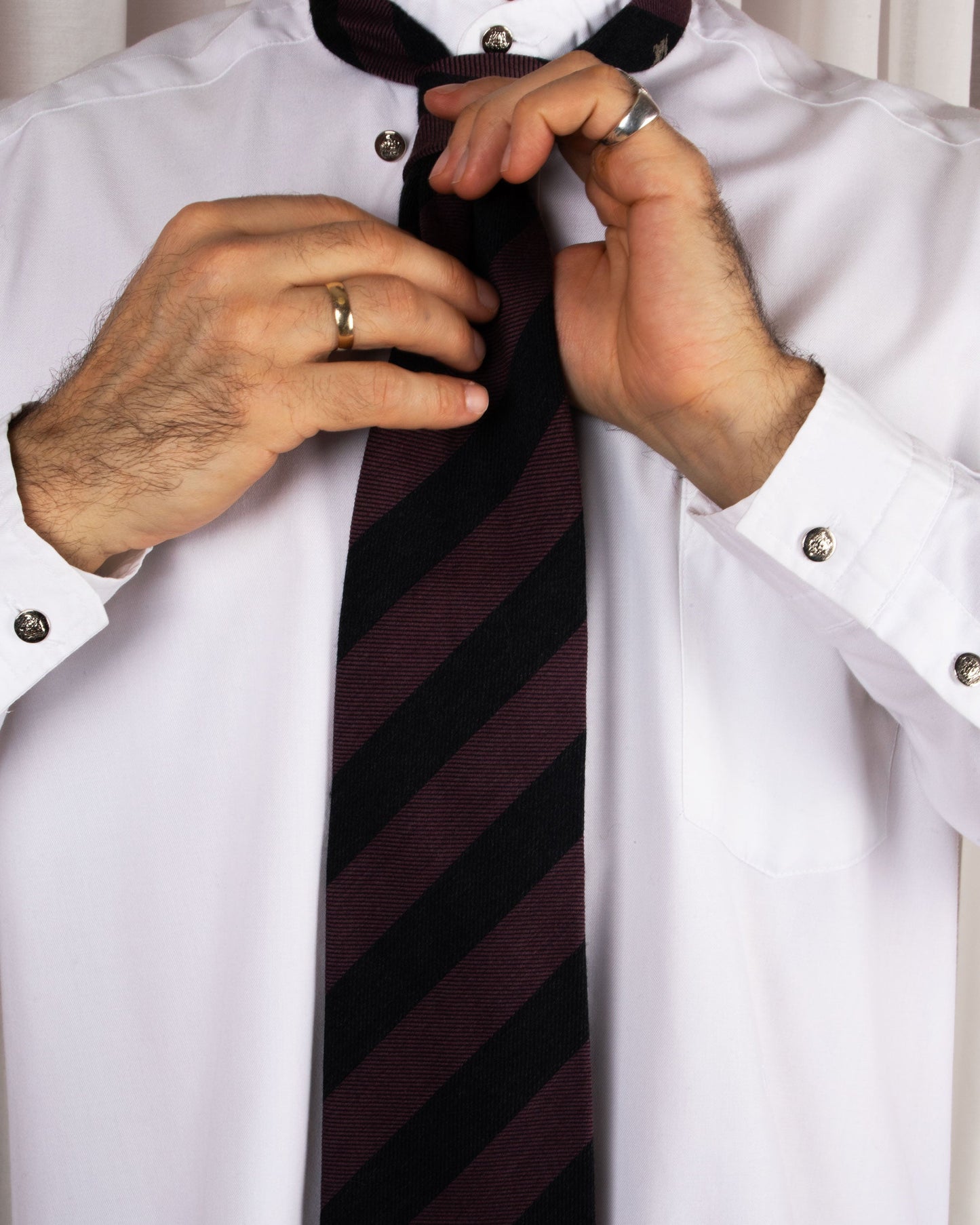 Striped Wool and Silk Necktie