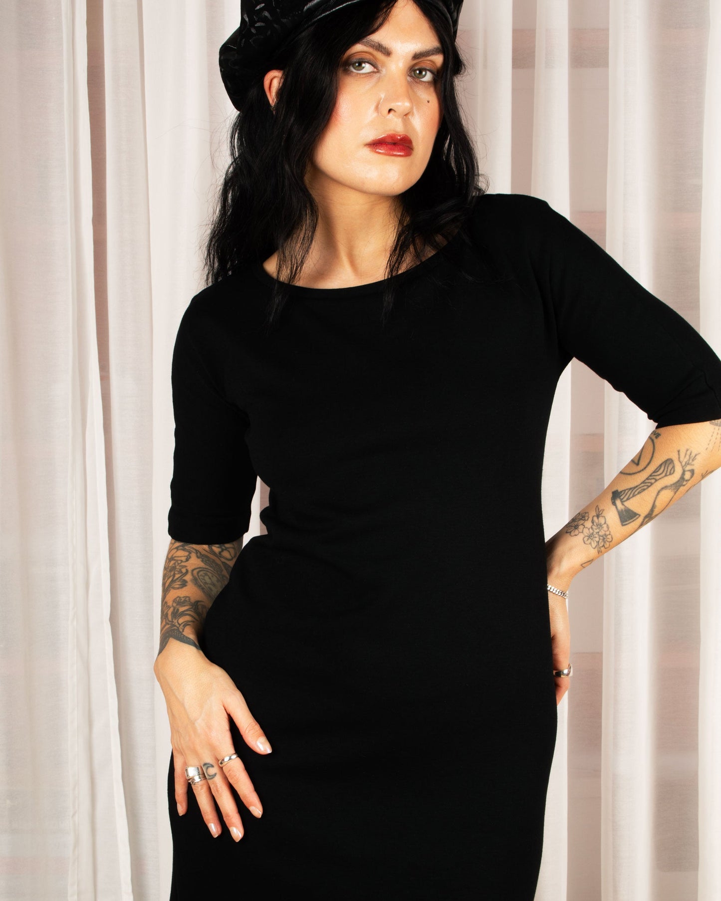 Black Midi Dress (S)