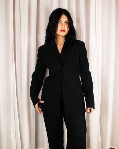 Black Wool Blend Blazer (S)