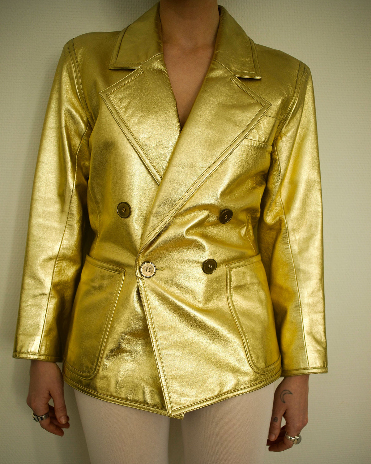 1980s Yves Saint Laurent Gold Leather Jacket