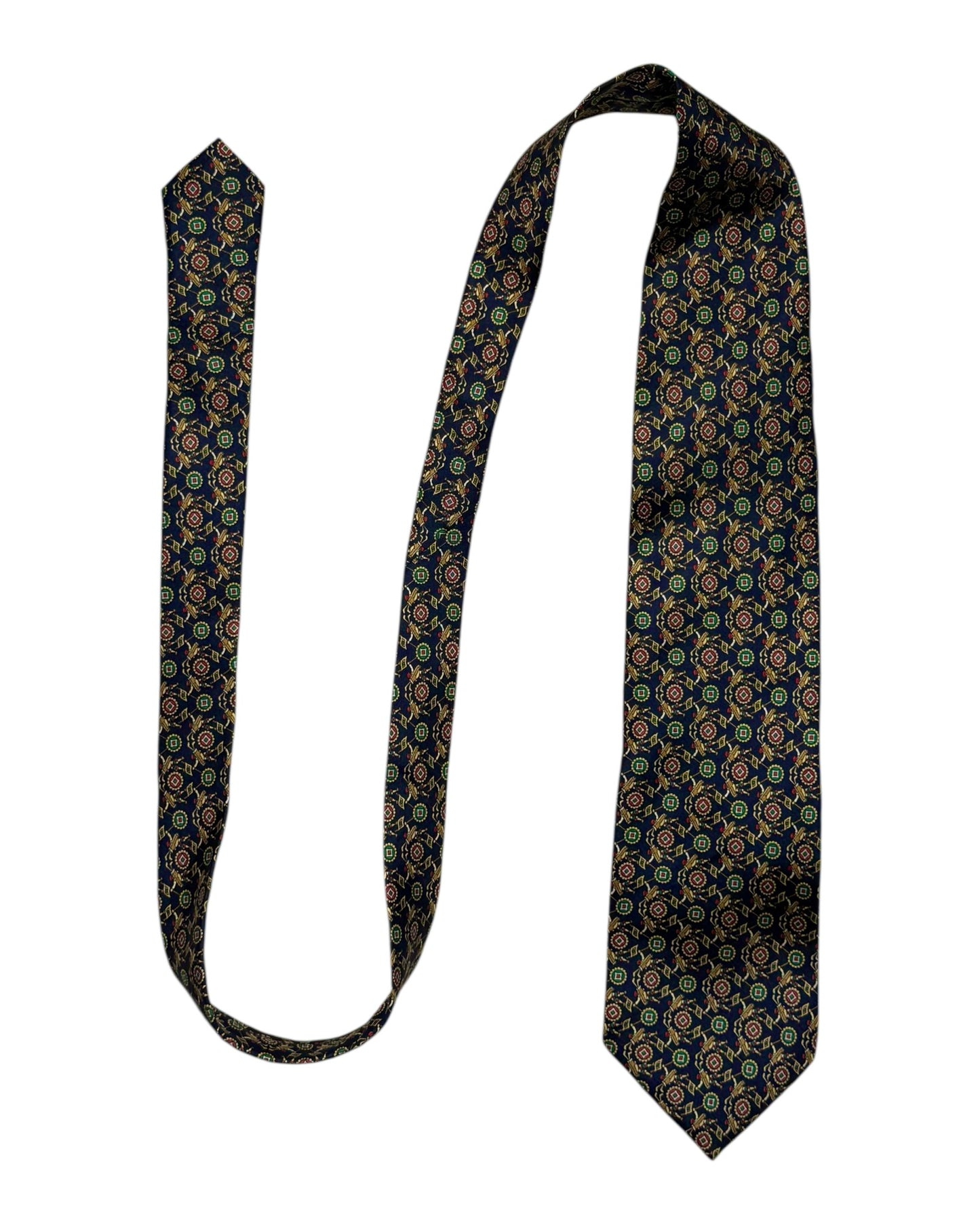 Geometric Pattern Silk Necktie