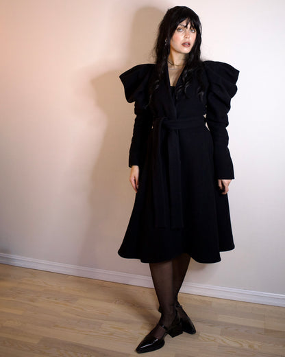 Wool Blend Wrap Coat (S/M)