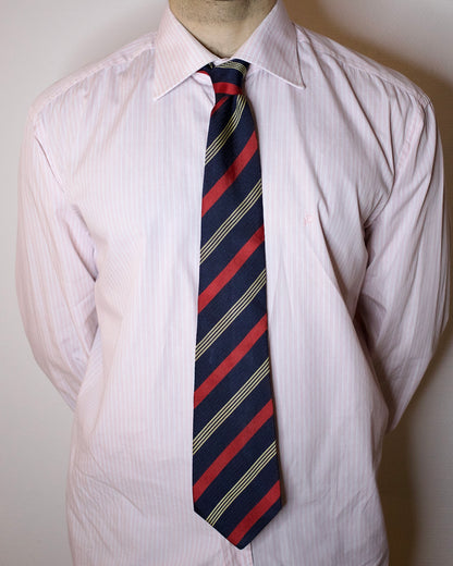Navy Regimental Stripe Silk Necktie