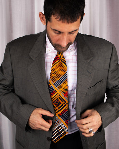 Graphic Check Silk Necktie