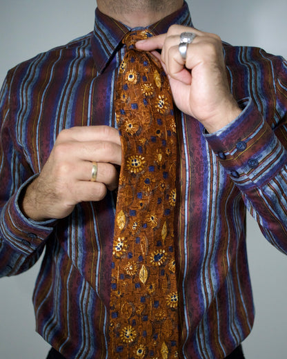 Medallion Print Silk Tie