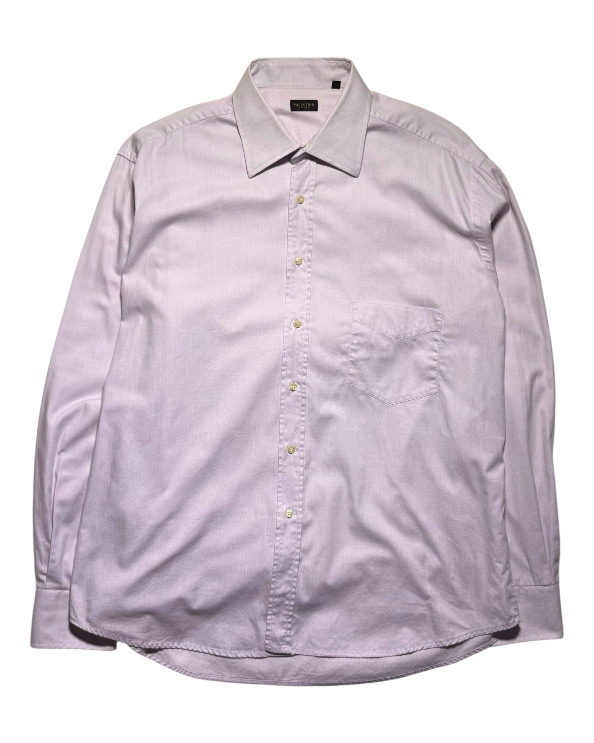 Light purple Valentino button-up shirt on a white background