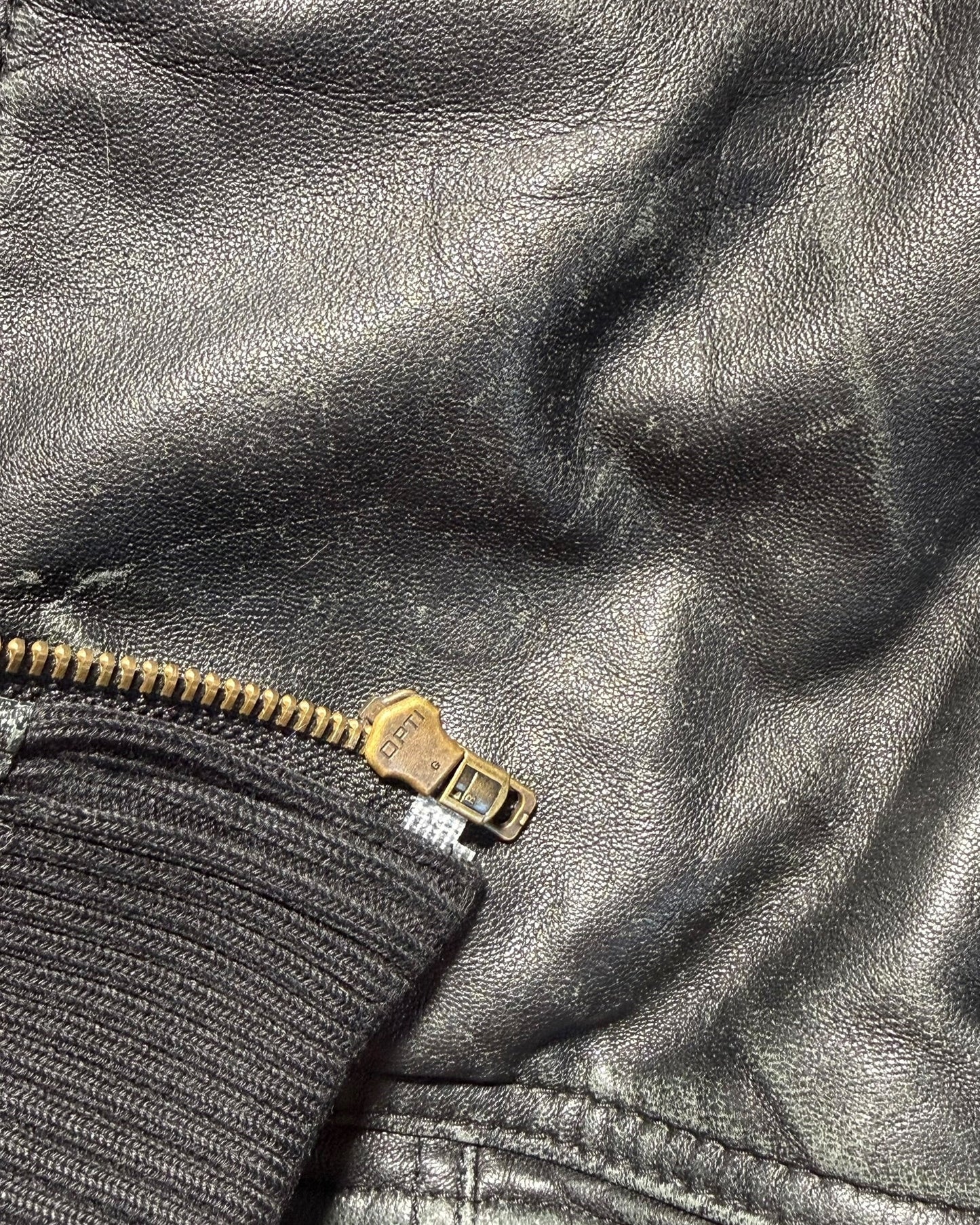 Leather Bomber Jacket (XL)