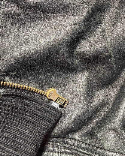 Leather Bomber Jacket (XL)
