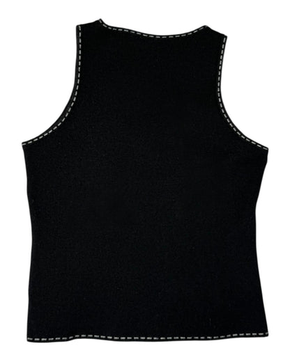 Vintage Max & Co black sleeveless knit top back view