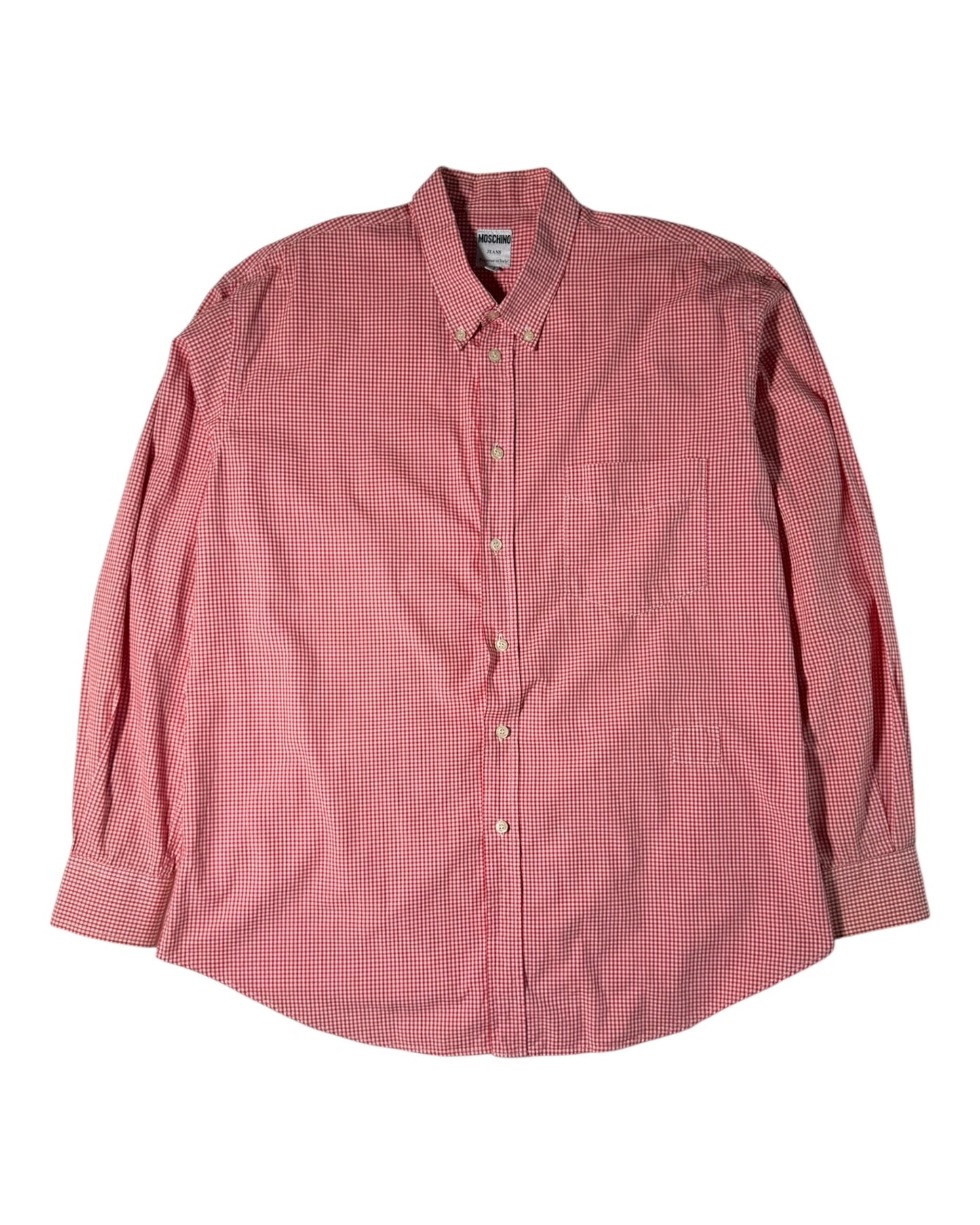 Vintage Moschino Jeans red gingham shirt front